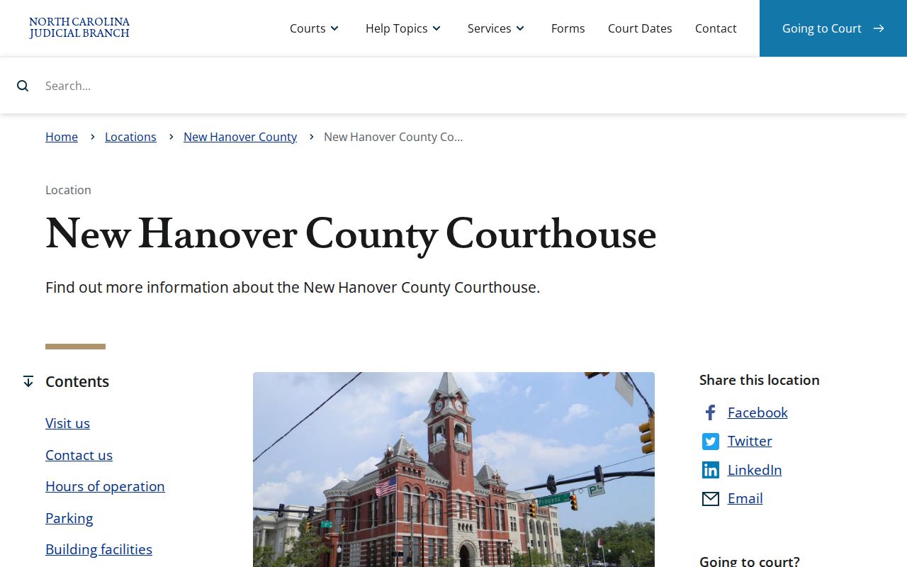 New Hanover County courthouse contact for authorized juvenile release records