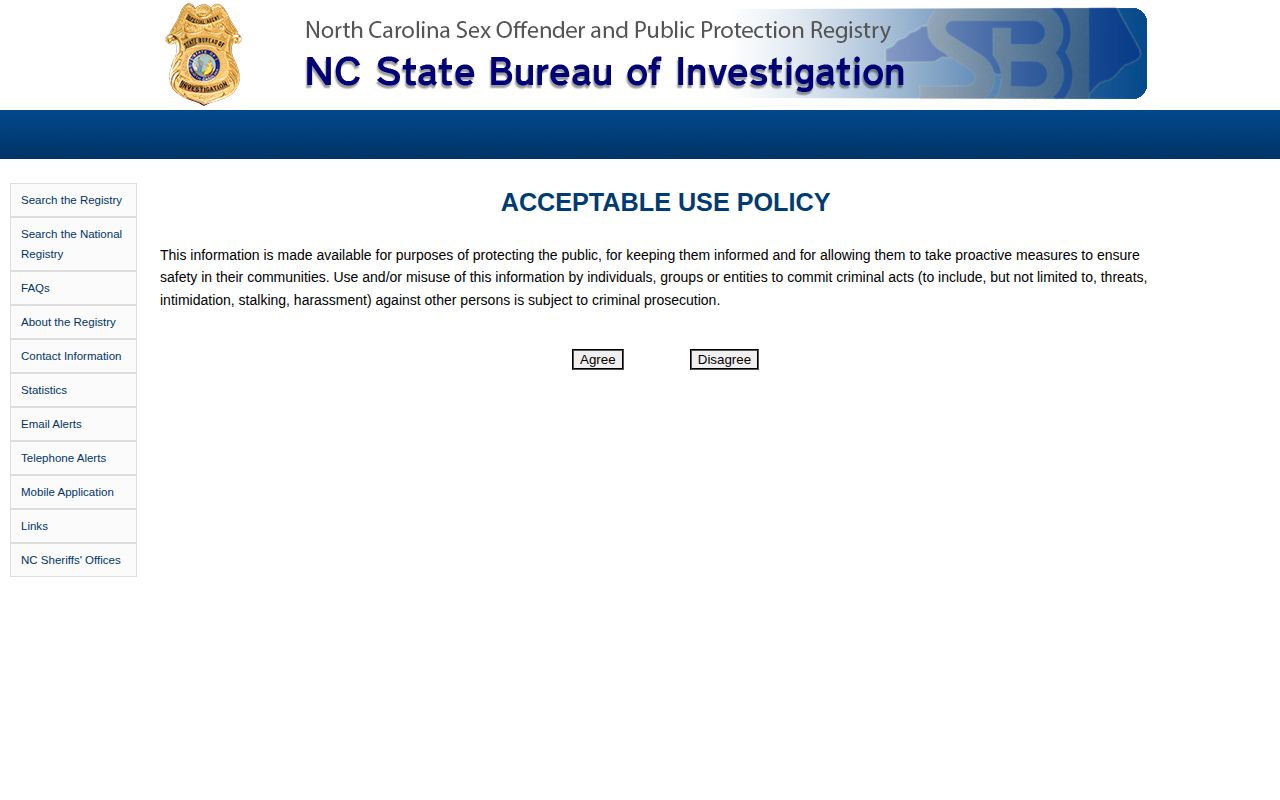 New Hanover County released inmate photo search on the North Carolina SBI registry